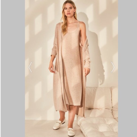 Trendyol Dresses & Skirts - Comfort Beige Soft Knitted 2-Piece Set